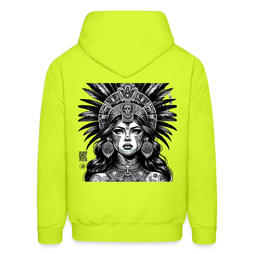 Mujer azteca hoodie - safety green