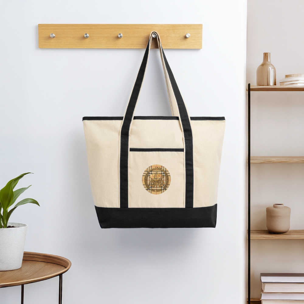 Large Canvas Deluxe Tote - Natural/Black