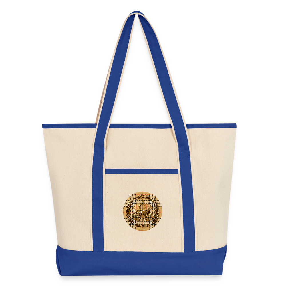 Large Canvas Deluxe Tote - natural/royal