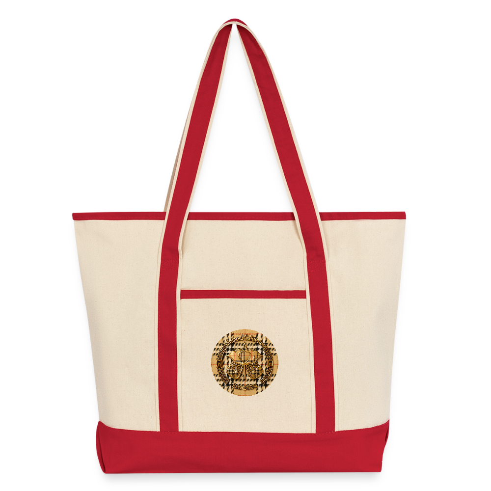 Large Canvas Deluxe Tote - Natural/Classic Red
