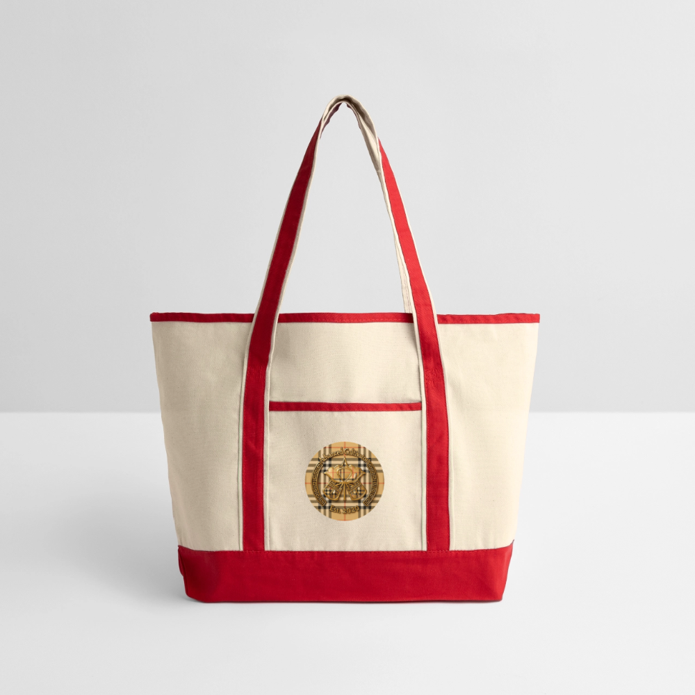 Large Canvas Deluxe Tote - Natural/Classic Red