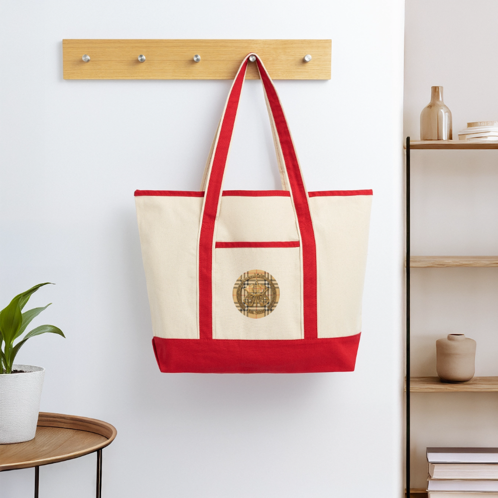 Large Canvas Deluxe Tote - Natural/Classic Red