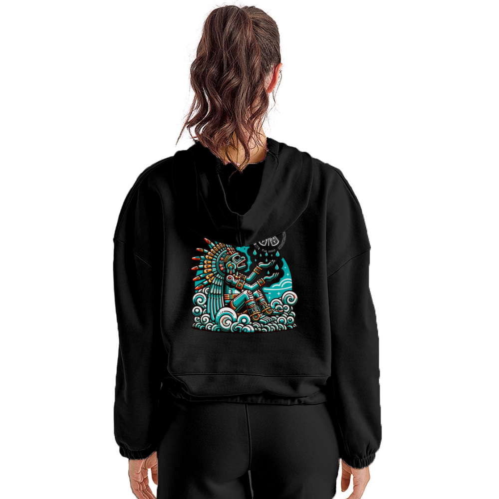 Women’s Cropped Hoodie - black