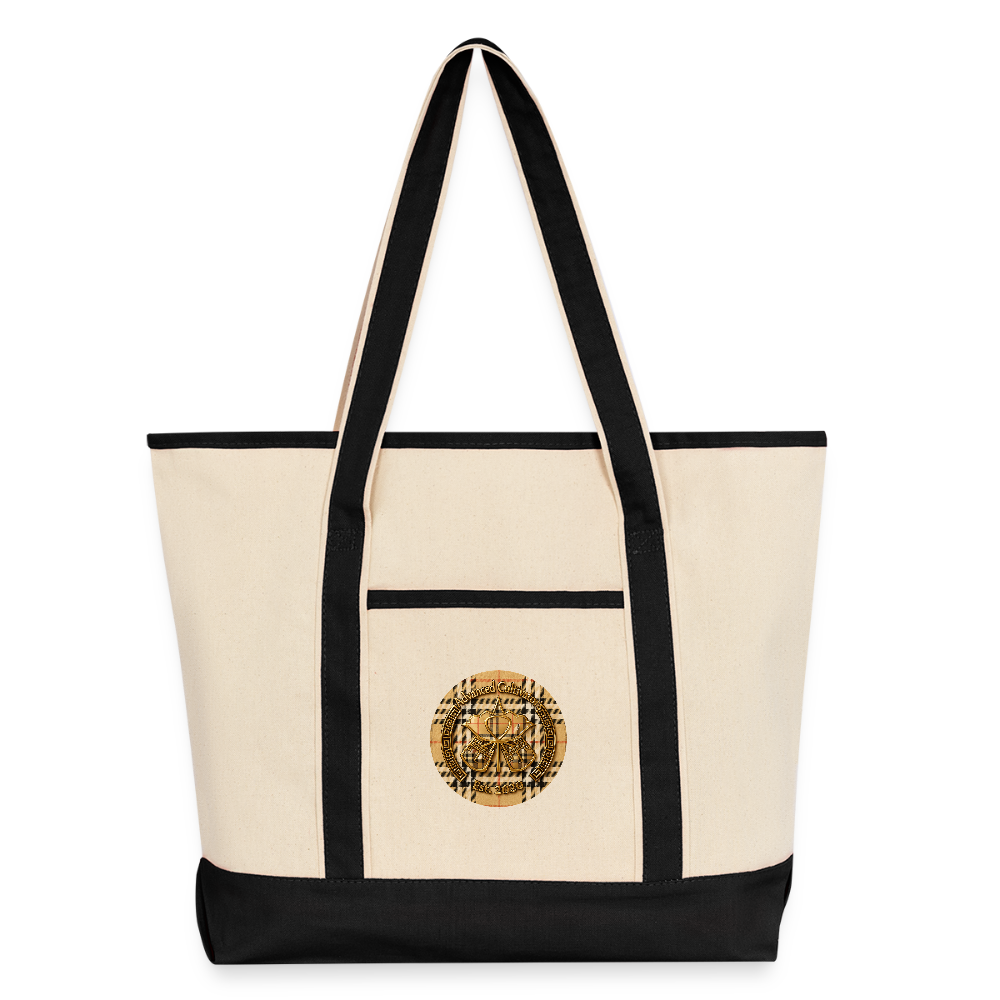 Large Canvas Deluxe Tote - Natural/Black